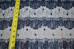 Lace Nylon Spandex Knit Fabric Multicolor Floral Print Horizontal print Navy