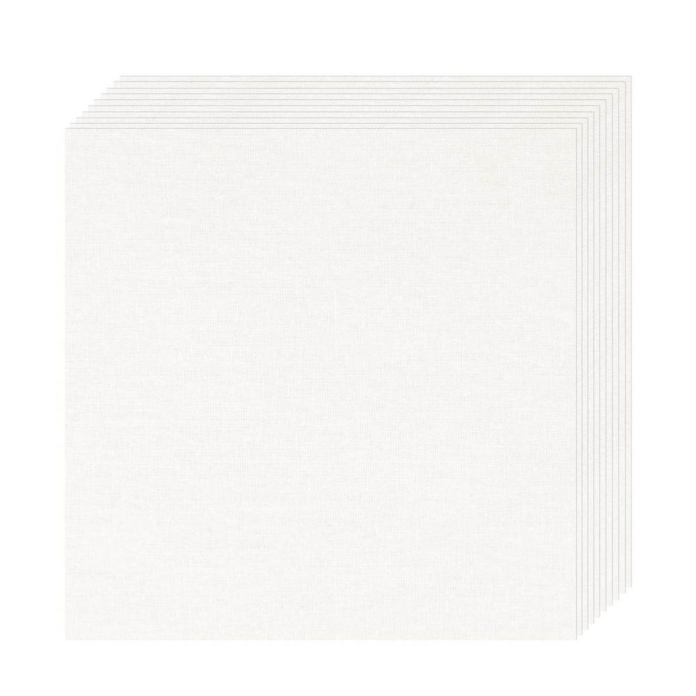 10 PCS Cotton Embroidery Fabric PreCut Squares Natural Color 20×20 Inch