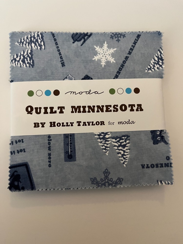 Quilt Minnesota charm pack Holly Taylor rare Moda OOP ski snow blue 2010