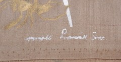 3.6 Yards VTG MCM 1970’s Silky Poly Fabric Loomskill, Inc. Bronze/Taupe Floral