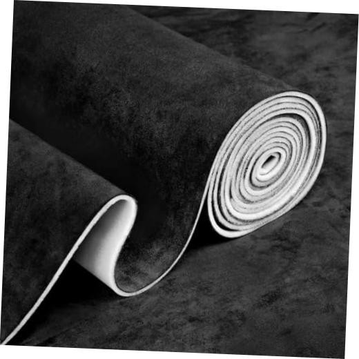 Suede Auto Headliner Fabric with Foam Backing – Interior 120″ L × 58″ W Black