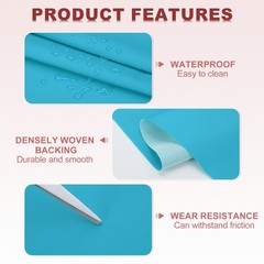 63×39.4in Faux Leather Sheets, Faux Leather Fabric Vinyl PVC, Sky Blue
