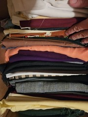 11lb Lot Mixed Vintage Fabric Pieces most Under 1 Yd All Types Colors