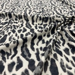 Black & White Animal Print Leopard Stretch Spandex Fabric by Yard for Swimwear