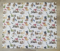 Fat Quarter Bundle Puppy Red Green Cotton Quilting Sewing Craft Junk Journal