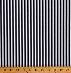 Cotton Black and White 1/8″ Stripes Dutch Striped Fabric Print by Yard D577.36