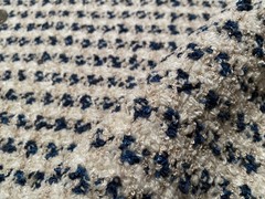 2.25YD MCLAURIN & PIERCY Stonington Indigo Viscose Wool Poly Mohair Heavy Fabric