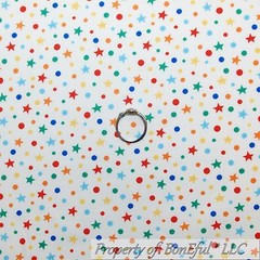 BonEful Fabric FQ Cotton Quilt White Red Blue Yellow Green Small DOT STAR Disney