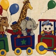 VIP Cranston ABCD ZOO TRAIN Fabric Pillow Panel 100% Cotton USA 16 x 13 Wall Art