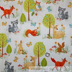 BonEful FABRIC FQ Cotton Quilt Green Rainbow Hot Air Balloon Scenic Cloud Sky US