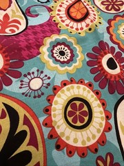 BROTHER SISTER DESIGN STUDIO – PAISLEY & FLORAL ON Turquoise 2011 30”x42” Mod