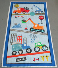 Michael Miller quilt-craft fabric ROADWORK AHEAD PANEL 2/3 yd (cx-9413) Diggers