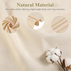 100% Cotton Unbleached Muslin Fabric 63″ x 1.3 Yard Medium Weight Cotton Yardage