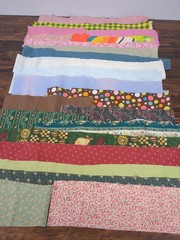 Lot Of Fabric Strips Various Lengths & Widths Multicolor Various Patterns 9.8oz