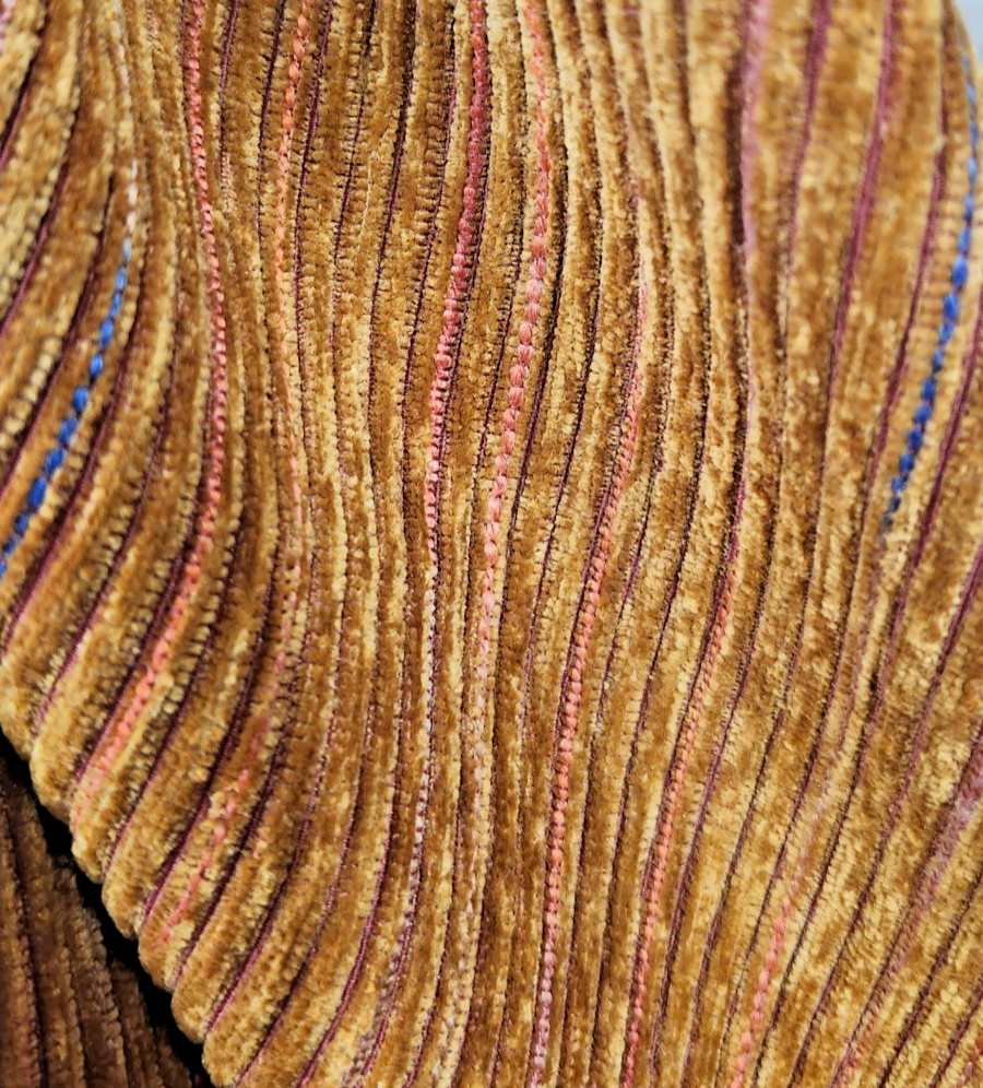 MCM Burnt Orange/Rust/Copper Corduroy Style Upholstery Fabric by the yard