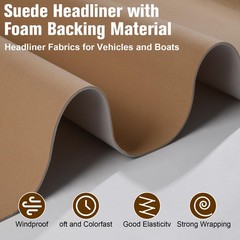 Hiksuky Auto Headliner Fabric 36“ L × 60” W Ultra-Fine 36″L×60″W, Beige