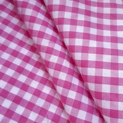 1/4″ PINK GINGHAM PRINT POLY COTTON FABRIC PINK WHITE CHECK 58″ BY THE YARD