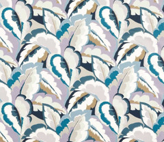 HARLEQUIN CURTAIN FABRIC Calathea 3.5 MTRS CORNFLOWER/AZUL/SHIITAKE/WILD COTTON