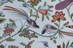 SCHUMACHER CURTAIN FABRIC DESIGN Campagne PERSIMMON & PINK 6.4 METRE LINEN BLEND