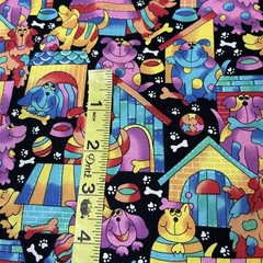Giggles By Hoffman International Fabrics Dogs Rainbow Stripes Bright 34 Inches