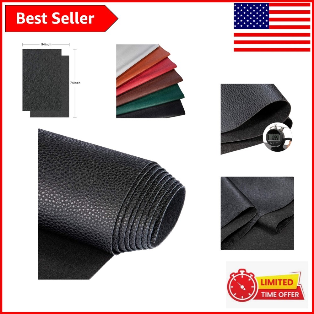 High-Quality Black Faux Leather Sheets – Waterproof & Cuttable for DIY Projects