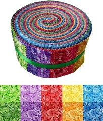 Jelly Roll Fabric 40 Strips 2.5×44 Inch 10 Assorted Colors Cotton Quilting