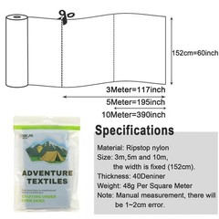 Nylon Ripstop Fabric, Sky Blue 60×117 Inch, 40D Waterproof, Lightweight, Wind…