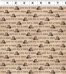 Gothic Halloween Digital Love You Y4444-12 Khaki fabric BTHY