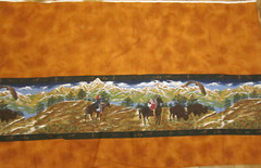 Cotton Fabric Border Print Painted Desert Southwestern by Fabri-Quilt 1yd 31″x42