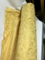 Yellow Fabric Window Curtains 9. 5 Yards Paisley Leaves Cotton Polyester USA