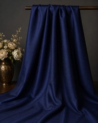 Midnight Blue Dupioni Faux Silk Fabric, Sewing & Upholstery fabric by the yard
