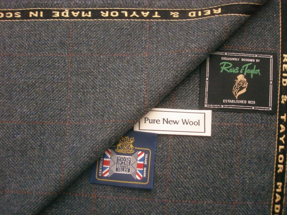Reid & Taylor WOOL (Woollen) PLAID JACKETING FABRIC MADE IN SCOTLAND = 2.0 m.