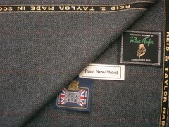 Reid & Taylor WOOL (Woollen) PLAID JACKETING FABRIC MADE IN SCOTLAND = 2.0 m.