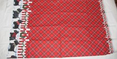 Daisy Kingdom Fabric 48″ x 44″ Double Border Scottie Dog Plaid Tartan Christmas