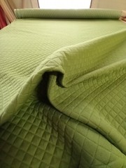 Fresh Grass Green Diamond Quilted Poly/Cotton Woven Knit Backing 53.5 Wide