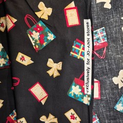 Christmas “Purses & Bows & Cards” on Black Cotton Quilting Fabric