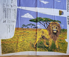 Princess Fabrics Boxer Bonanza Safari Fabric Panel,,Zebras, Lions