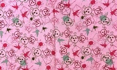 Halloween Pink Skulls Cotton Sewing Fabric Robert Kaufman “Bad To The” 2 Yards