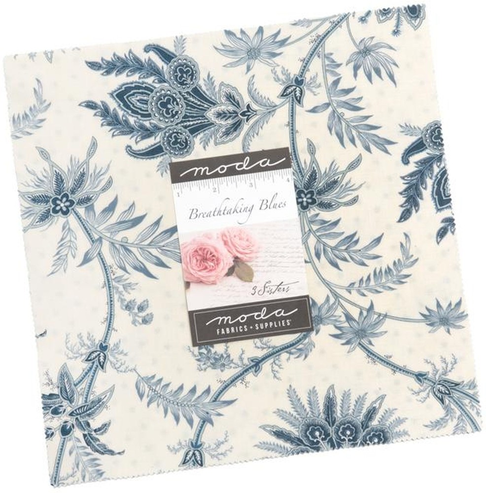 Moda BREATHTAKING BLUES Layer Cake 100% Cotton 10″ Precut Fabric Squares 42 pcs