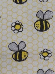 JO-ANN FABRIC Flannel SNUGGLE Bee Flower Honeycomb Bkgrnd Cotton 1yd×18″ Yellow