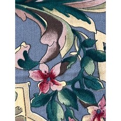 Vtg Margin Designs Upholstery Fabric Floral Vibrant Purple Lavender Chintz BTY