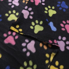 Rainbow Paw Print Fleece Fabric 58″ Wide Printed Fleece by the Yard Black