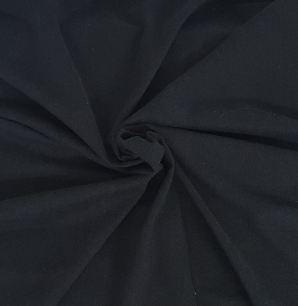 Black Pre Washed Cotton Fabric Jersey Knit by the Yard 280GSM 3/19