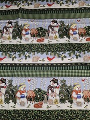 Winter Friends By Claire Murray 2005 Cotton Striped Christmas Fabric 2 Yrds X 43