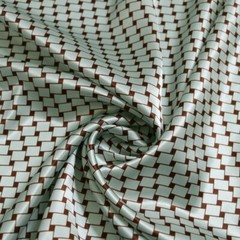 By Yard Soft Geometric Satin Fabric Lining Scarf Robe Diy Material