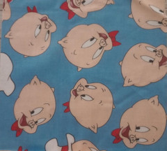 looney tunes porky pig fun fabric light blue 11 x 11 inch 1pc