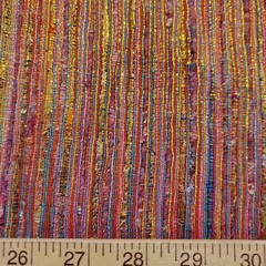 Pinks, Colors, Metallic Gold Handwoven Silk Fabric – Sari Waste – Eco-Friendly