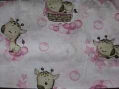 GIRAFFE SAFARI ANIMAL COTTON FABRIC PINK WIDE WIDTH ONE YARD  63 X 36″