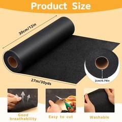 UzecPk Medium Weight Iron On Interfacing Fabric for Sewing: 12″ X 30yd, Black