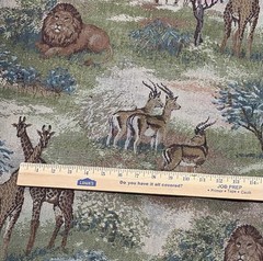 Tapestry Upholstery Fabric Cotton African Animal Jungle Giraffe Lion BTY
